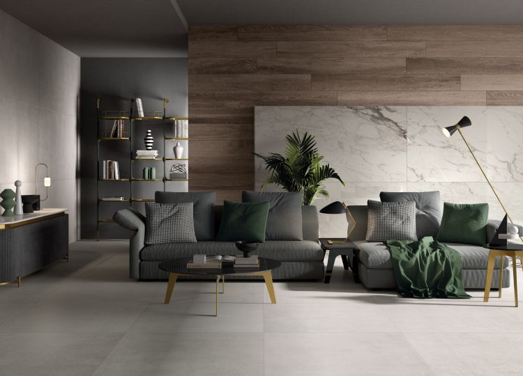 Dunkle Fliesen Wohnzimmer - Test 2