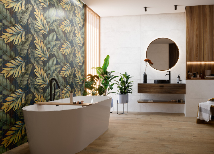 Badezimmer mit Wandfliesen